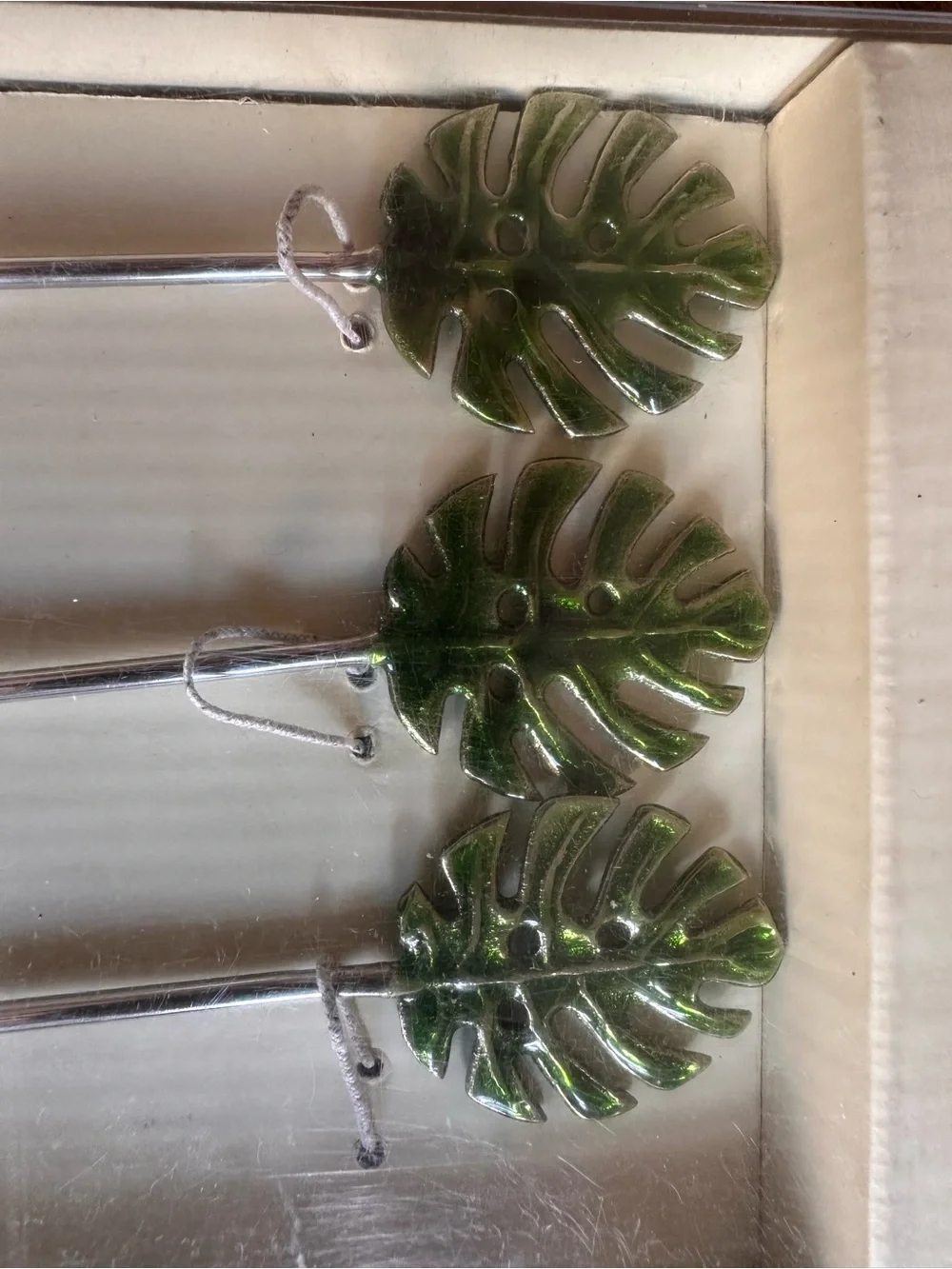 Pottery Barn Palm Leaf Cocktail Stirrers - Set of 6